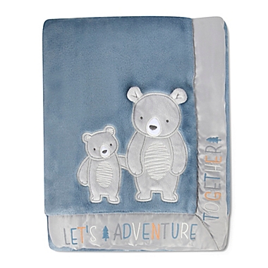 Wendy Bellissimo&trade; Best Friend Bears Adventure Plush Blanket in Blue. View a larger version of this product image.