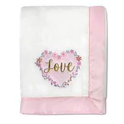 Wendy Bellissimo™ Wildflower "Love" Plush Blanket in Cream/Pink