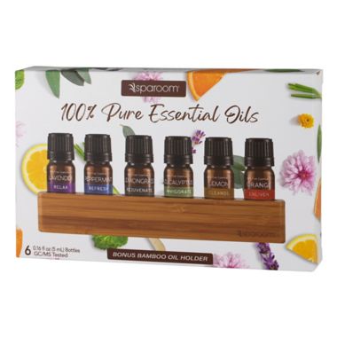 SpaRoom&reg; 6-Pack 5 mL Essential Oil Set with Holder. View a larger version of this product image.
