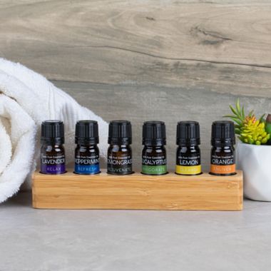 SpaRoom&reg; 6-Pack 5 mL Essential Oil Set with Holder. View a larger version of this product image.