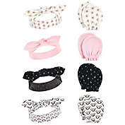 Hudson Baby&reg; 8-Piece Suns Headband and Scratch Mitten Set in Pink