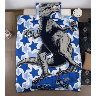 Sleeping Partners Dinosaur 2-Piece Reversible Twin Comforter Set in Blue. View a larger version of this product image.