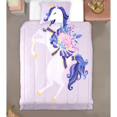 Sleeping Partners Unicorn 2-Piece Reversible Twin Comforter Set in Purple. View a larger version of this product image.