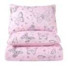 Alternate image 1 for Sleeping Partners Metallic Butterfly Reversible Quilt Set in Pink