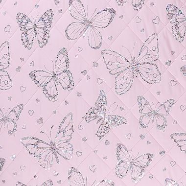 Sleeping Partners Metallic Butterfly Reversible Quilt Set in Pink. View a larger version of this product image.