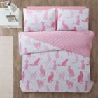 Alternate image 1 for Sleeping Partners Cat Pom Pom 3-Piece Reversible Full Quilt Set in Pink