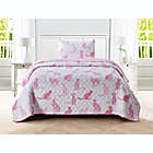 Alternate image 0 for Sleeping Partners Cat Pom Pom 2-Piece Reversible Twin Quilt Set in Pink