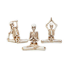 Halloween Assorted Posing Yoga Skeletons in White