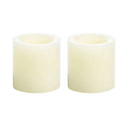 Simply Essential™ 2-Pack Mini Wax LED Pillar Candles in Cream