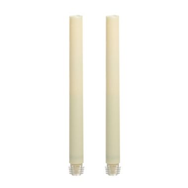 Simply Essential&trade; 2-Pack 9-Inch Wax Dipped LED Taper Candles in Cream. View a larger version of this product image.