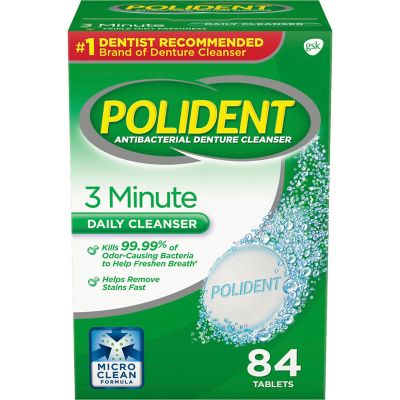 Polident 84-Count 3 Minute Denture Cleanser Tablets