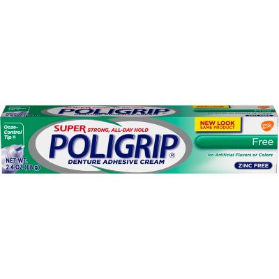 Super Poligrip 2.4 oz. Free Denture Adhesive Cream