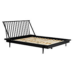 Forest Gate™ Diana Mid-Century Spindle Queen Bed Frame in Black