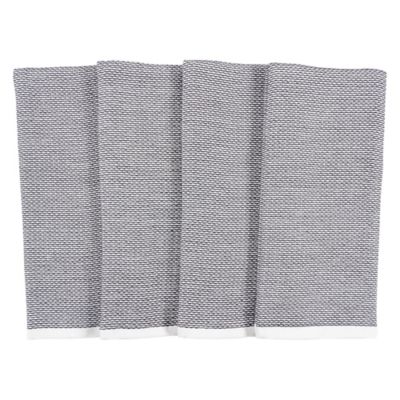 Our Table&trade; Select Dual Purpose Pique Kitchen Towels in Black (Set of 4)