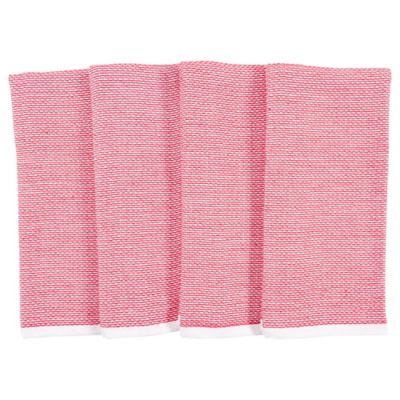 Our Table&trade; Select Dual Purpose Pique Kitchen Towels in Red (Set of 4)