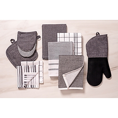 Our Table&trade; Select 6-Piece Dual Purpose Kitchen Towels and Oven Mitts Set. View a larger version of this product image.