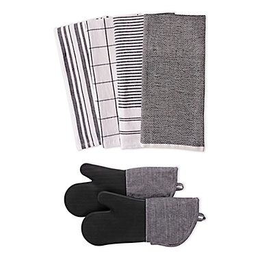 Our Table&trade; Select 6-Piece Dual Purpose Kitchen Towels and Oven Mitts Set. View a larger version of this product image.