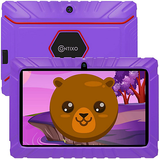 Alternate image 1 for Contixo 7-Inch 16 GB Wi-Fi Learning Pre-Load App and Kids-Proof Case Kids Tablet in Purple