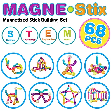 Contixo ST2 68-Piece Magnetized Buliding Stick 3D Blocks Kit. View a larger version of this product image.