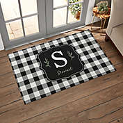 Black &amp; White Buffalo Check Personalized 2&#39;6&quot; X 4&#39; Throw Rug