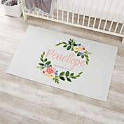 Floral Baby Girl Personalized Nursery Area Rug
