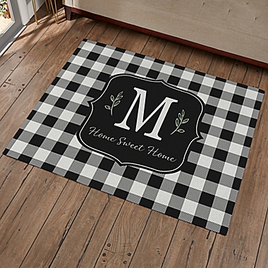 Black &amp; White Buffalo Check Personalized 4&#39; X 5&#39; Area Rug. View a larger version of this product image.