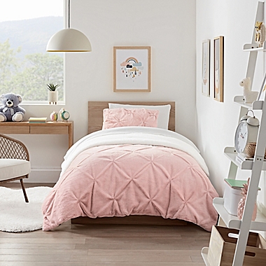 UGG&reg; Polar Pintuck 3-Piece Reversible Full/Queen Comforter Set in Peach. View a larger version of this product image.