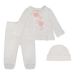 Clasix Beginnings™ by Miniclasix® 3-Piece Top, Footed Pant, and Hat Set in Ivory