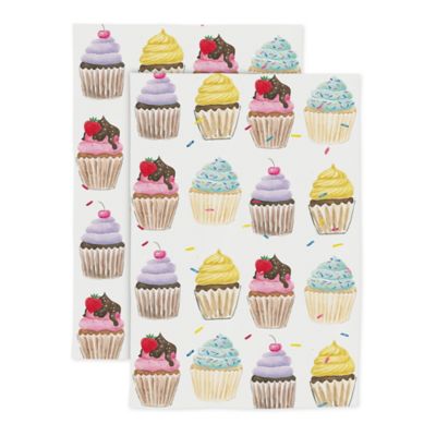 M&Uuml; Kitchen Designer Print Cupcakes Kitchen Towels (Set of 2)