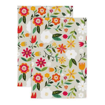 M&Uuml; Kitchen Designer Print Retro Floral Kitchen Towels (Set of 2)