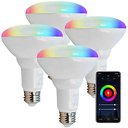 11W(75W Equivalent Smart Wi-Fi Color-Changing Dimmable BR30 E26 Dimmable LED Light Bulbs 4PKs