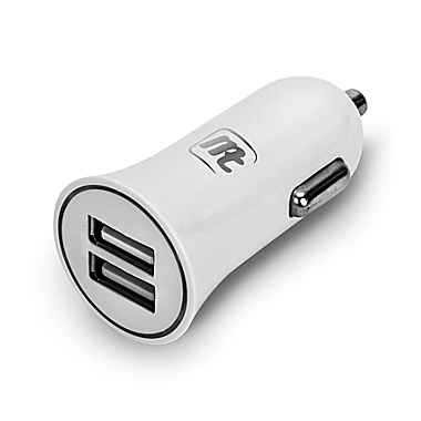 MyTech 2-Port USB DC Car Charger in White. View a larger version of this product image.