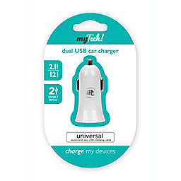 MyTech 2-Port USB DC Car Charger in White