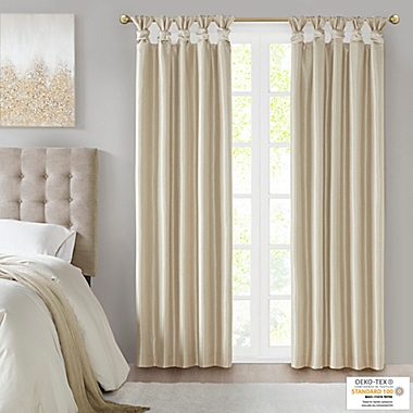 Madison Park Emilia 95-Inch Twist Tab 100% Blackout Curtain Panel in Champagne (Single). View a larger version of this product image.