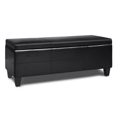 Storage Bench Leather Bed Bath Beyond, Black Leather Storage Bench For Bedroom