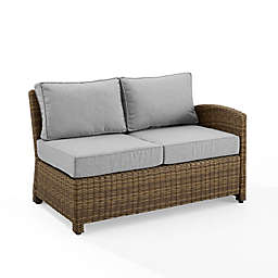 Crosley Bradenton Wicker Outdoor Right-Side Sectional Sofa in Brown/Grey