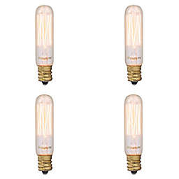 Bulbrite 4-Pack T6 Nostalgic Thread 25-Watt Light Bulbs in Amber