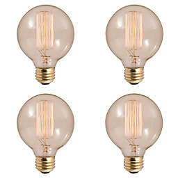 Bulbrite 4-Pack 40-Watt G30 Nostalgic Thread Incandescent Light Bulbs in Amber