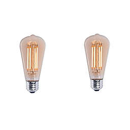 Bulbrite 2-Pack 7-Watt ST18 Nostalgic 1890 LED Light Bulbs in Amber