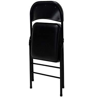 Simply Essential&trade; Vinyl Folding Chair in Black. View a larger version of this product image.
