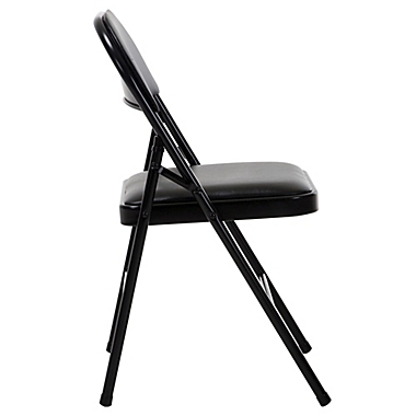Simply Essential&trade; Vinyl Folding Chair in Black. View a larger version of this product image.