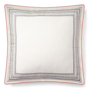 Lauren Ralph Lauren Estella Embroidery Square Throw Pillow in Cream/Multi. View a larger version of this product image.