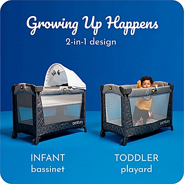 Century&reg; Travel On&trade; LX 2-in-1 Compact Playard with Bassinet in Metro. View a larger version of this product image.
