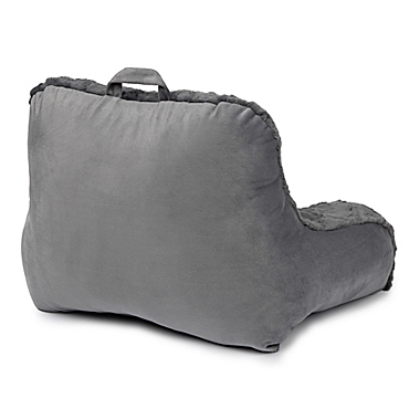 Harrison Fur Backrest Pillow in Grey. View a larger version of this product image.