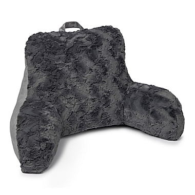 Harrison Fur Backrest Pillow in Grey. View a larger version of this product image.