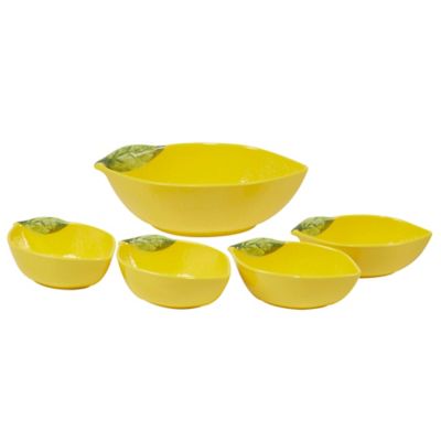 Certified International Lemon Zest 5-Piece 3D Melamine Serving Bowl Set