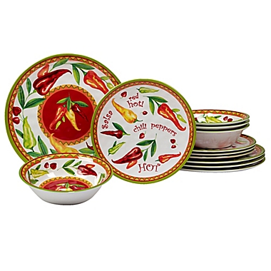 Certified International Red Hot Melamine Dinnerware Collection. View a larger version of this product image.
