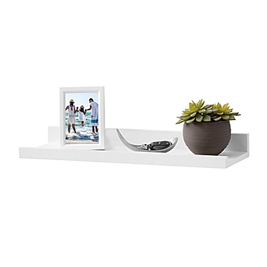 Simply Essential&trade; 23.75-Inch Deep Ledge Wood Shelf in White. View a larger version of this product image.