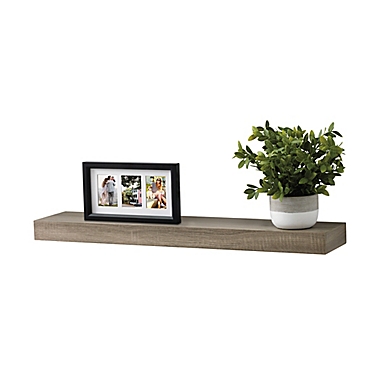 Simply Essential&trade; 30-Inch Wood Shelf in Rustic Grey. View a larger version of this product image.
