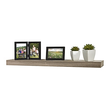 Simply Essential Wood Shelf In Rustic, Bed Bath And Beyond Canada Floating Shelves